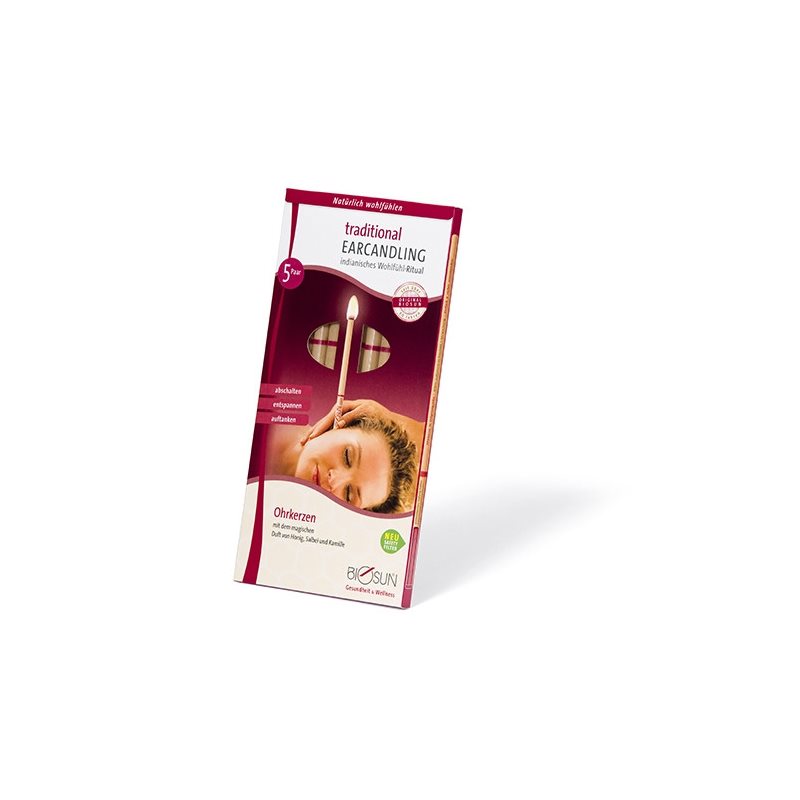Biosun traditional Ohrkerzen 5 Paar | Ohrenpflege | Duft mit Honig, Salbei & Kamille