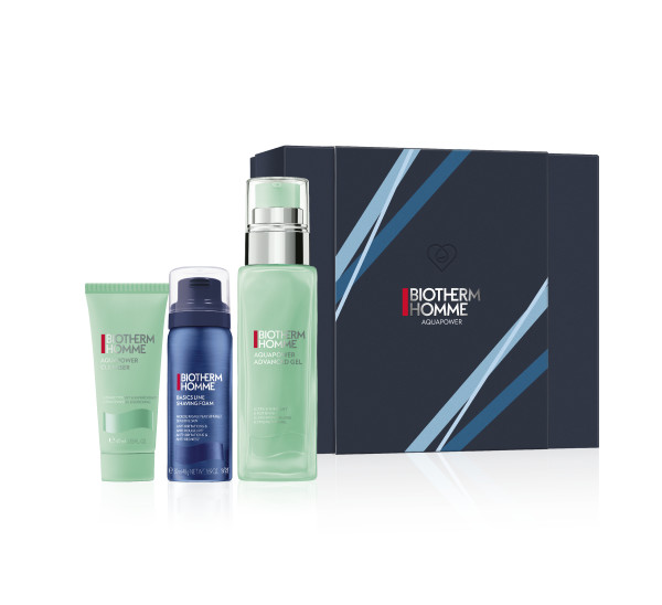 Image of Biotherm Face Care for Men Aquapower Advanced Gel 75ml Aquapower Cleanser 40ml Mousse Rasage 50ml