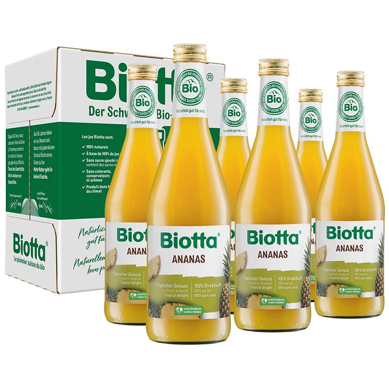 Biotta Ananas Bio 6 Fl 5 dl| Säfte | Frühstücksgetränke & Tee | Ernährung & Sport | Frucht und Gemüsesäfte | Säure-Basen Balance