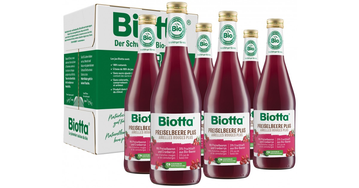 Image of Biotta Preiselbeere Plus 6 Fl 5 dl