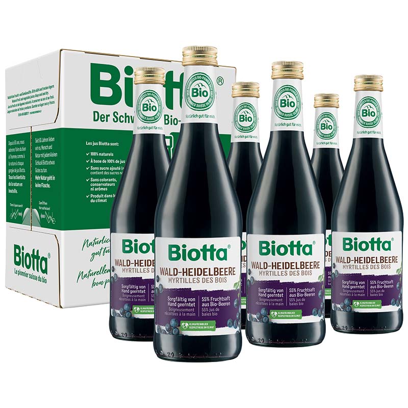 Biotta Waldheidelbeere Bio 6 Flaschen à 5 dl | Frühstücksgetränke & Tee | Säfte
