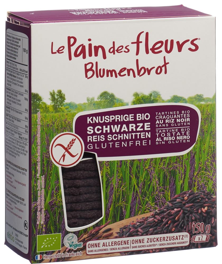 Image of Blumenbrot Knusprige Schnitten Schwarzer Reis 150 g