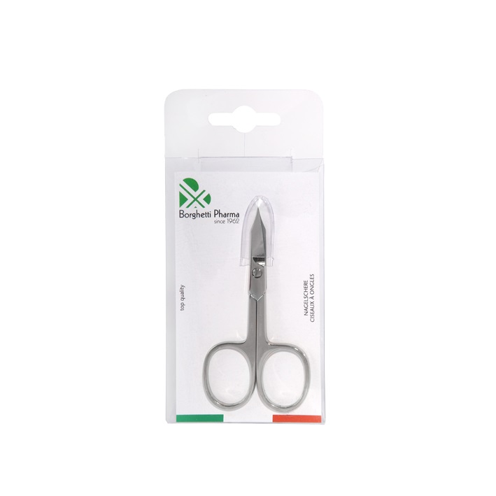 Image of Borghetti Nagelschere mit Turmspitze gebogen Stahl vernickelt Klinge mit Microzahnung