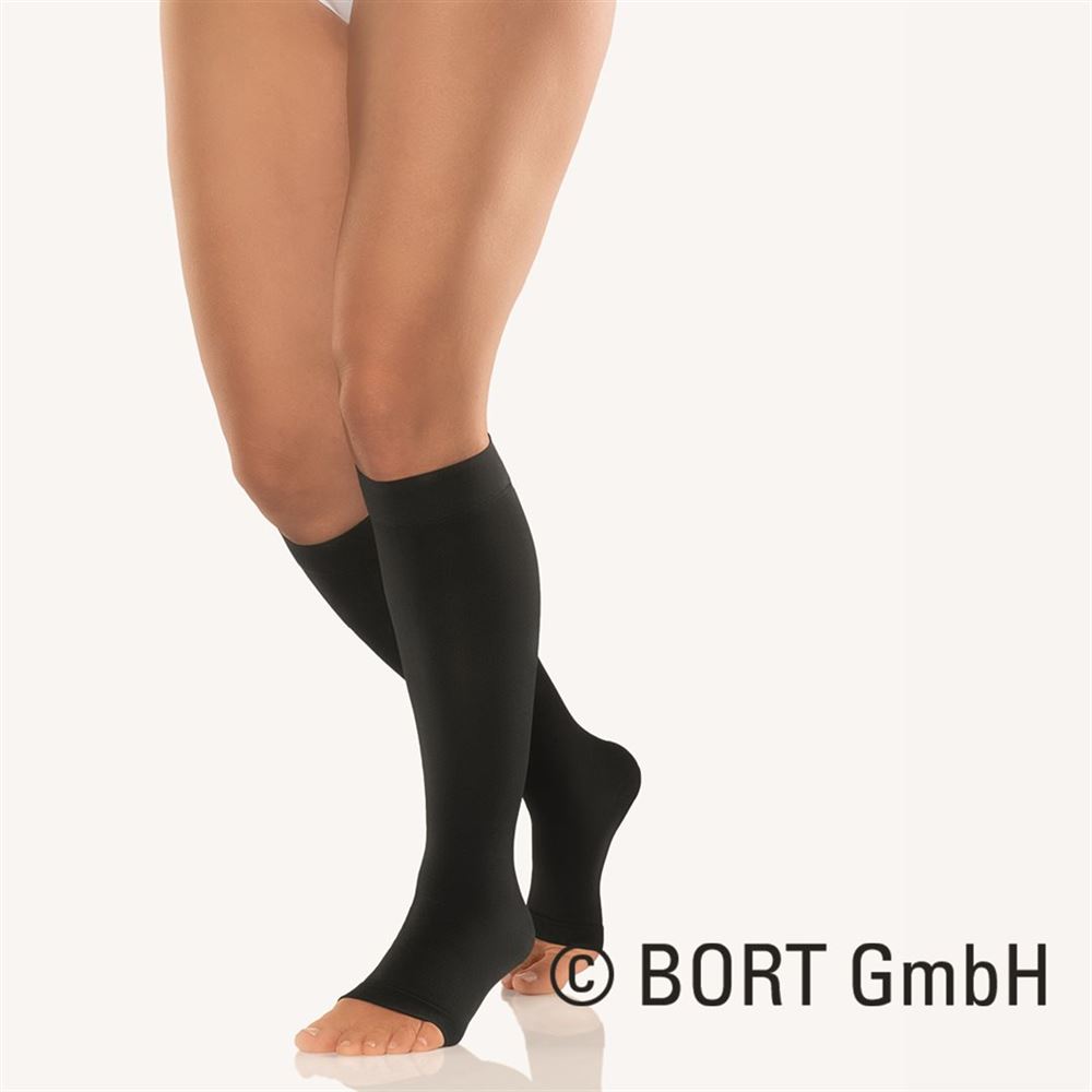Bort 100 AD Ccl2 II punta aperta corto nero bordo lavorato a maglia 1 paio
