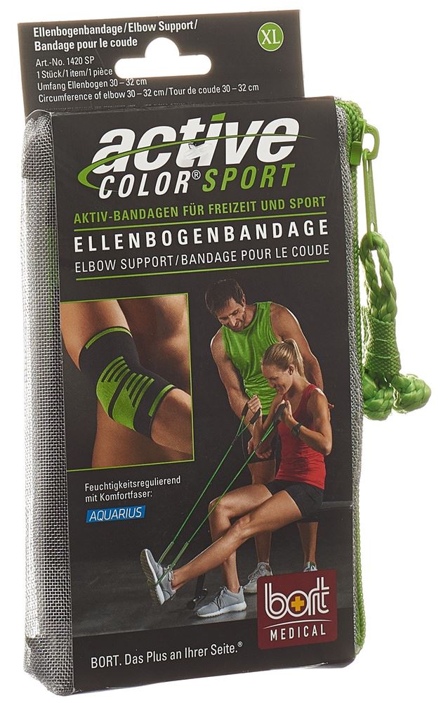 Image of Bort ActiveColor Sport Ellenbogenbandage XL schwarz/grün