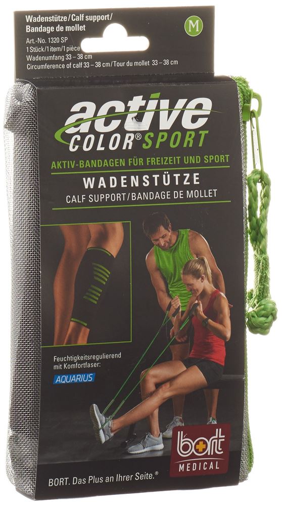 Image of Bort ActiveColor Sport Wadenstütze M schwarz/grün