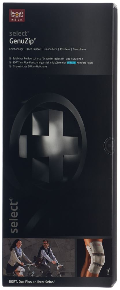 Bort GenuZip genouillère silicone XL gauche argent
