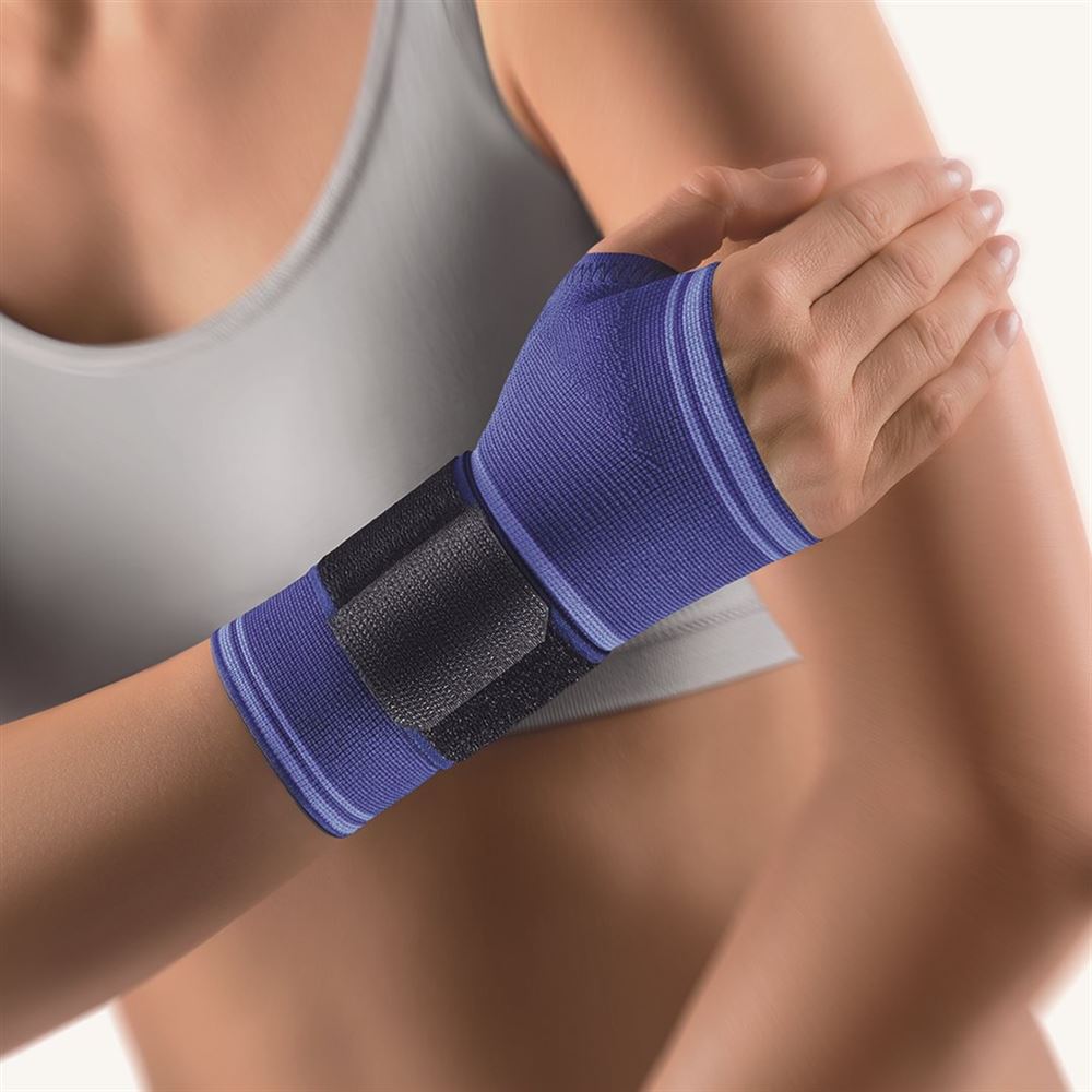 Bort Handgelenkstütze recht/links XS -13cm mit Daumenaussparung blau