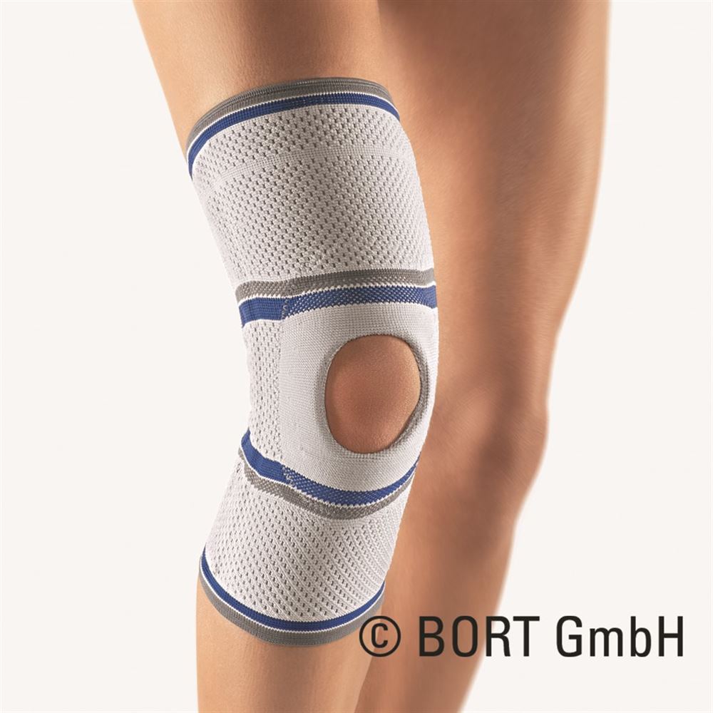 Bort Kniebandage mit Patella-Aussparung 5+ silber