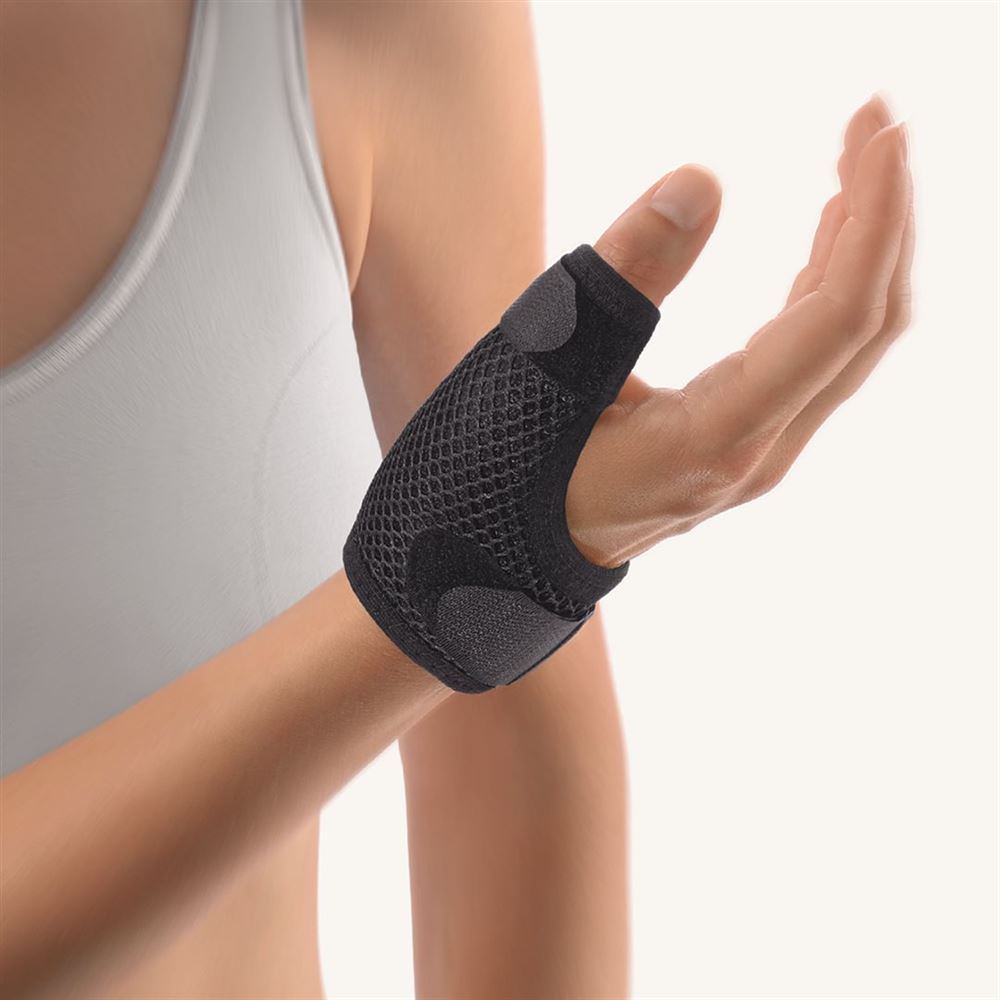 Bort Soft Daumenschiene kurz L -21cm schwarz