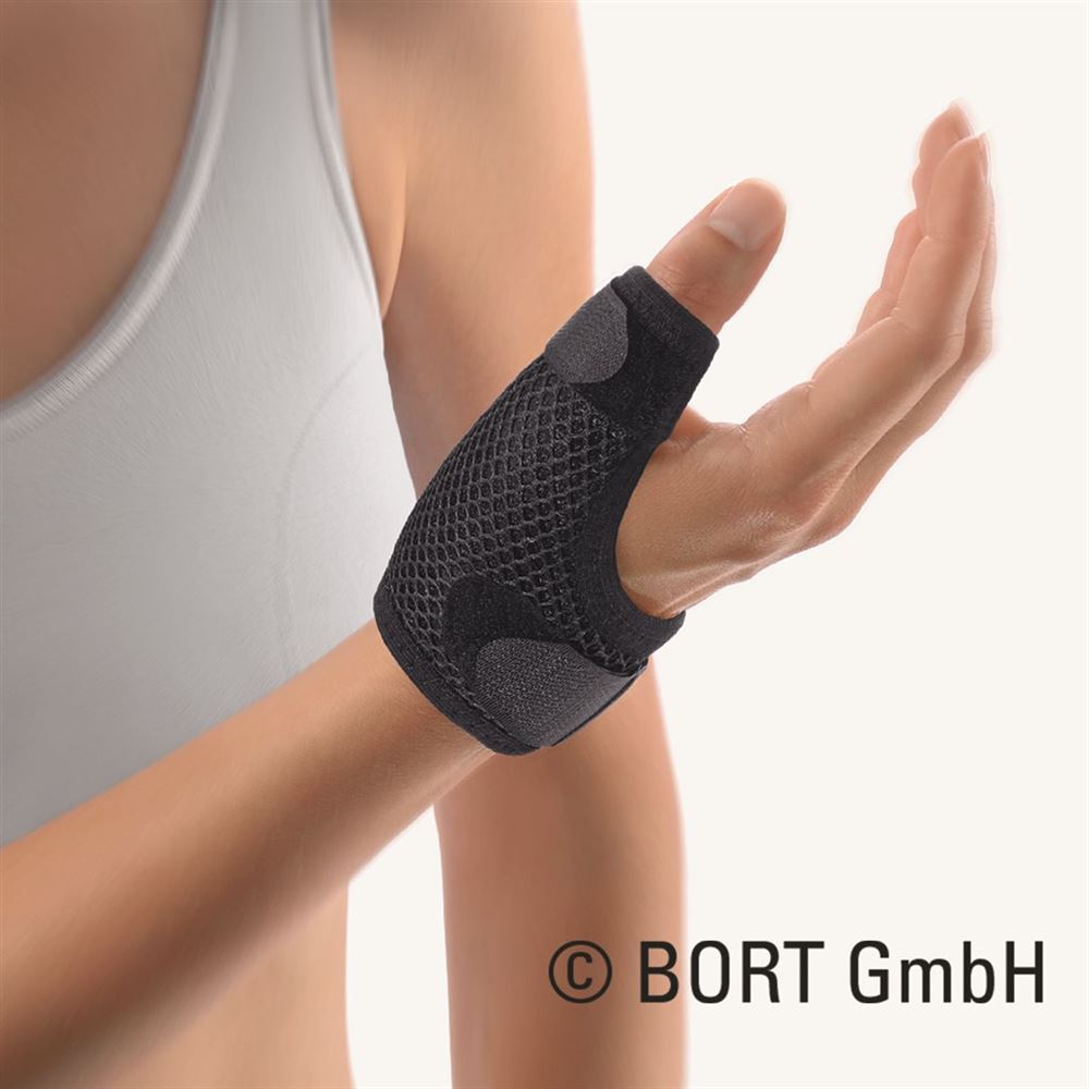 Bort Soft Daumenschiene kurz S -17cm schwarz