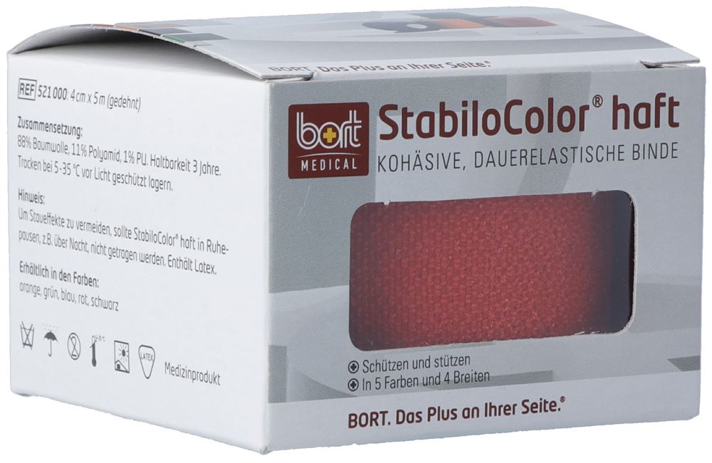 Image of Bort Stabilo Color Binde 4cmx5m kohesiv rot