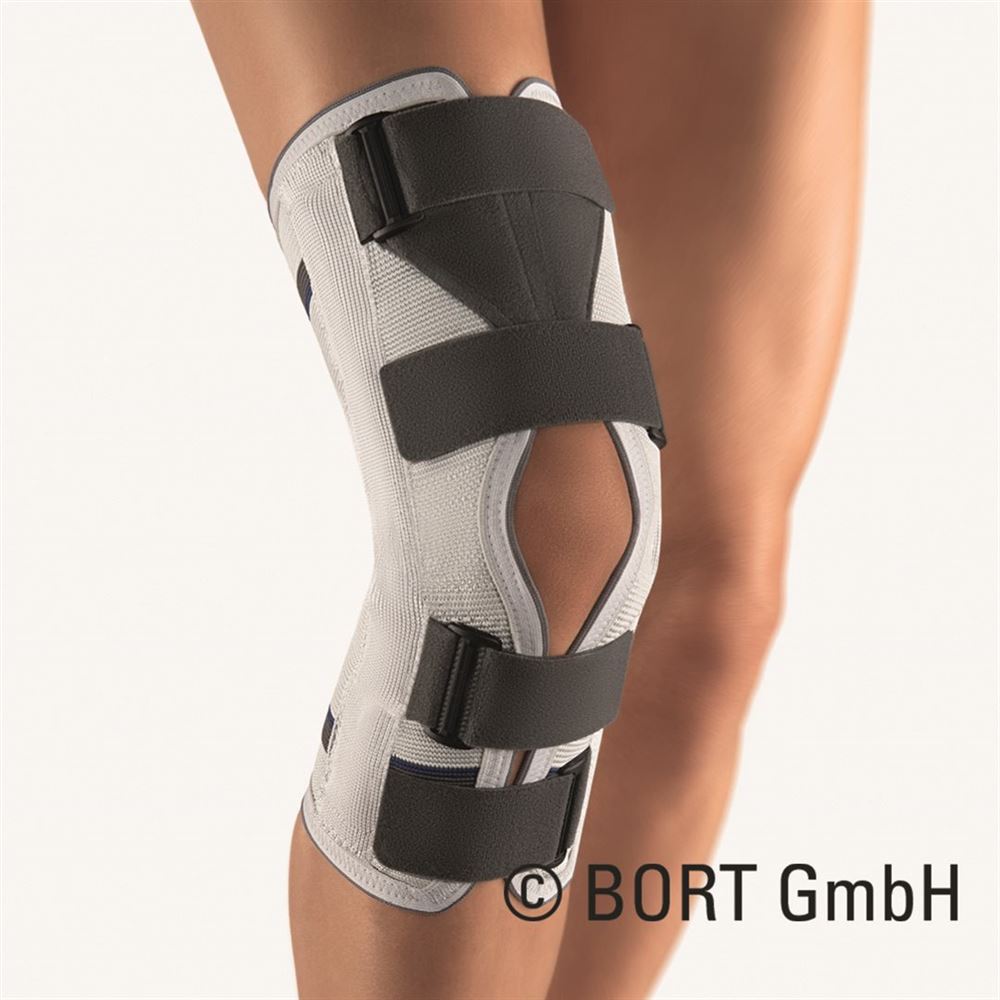 Bort Stabilo Kniebandage offene Form Gr6 silber