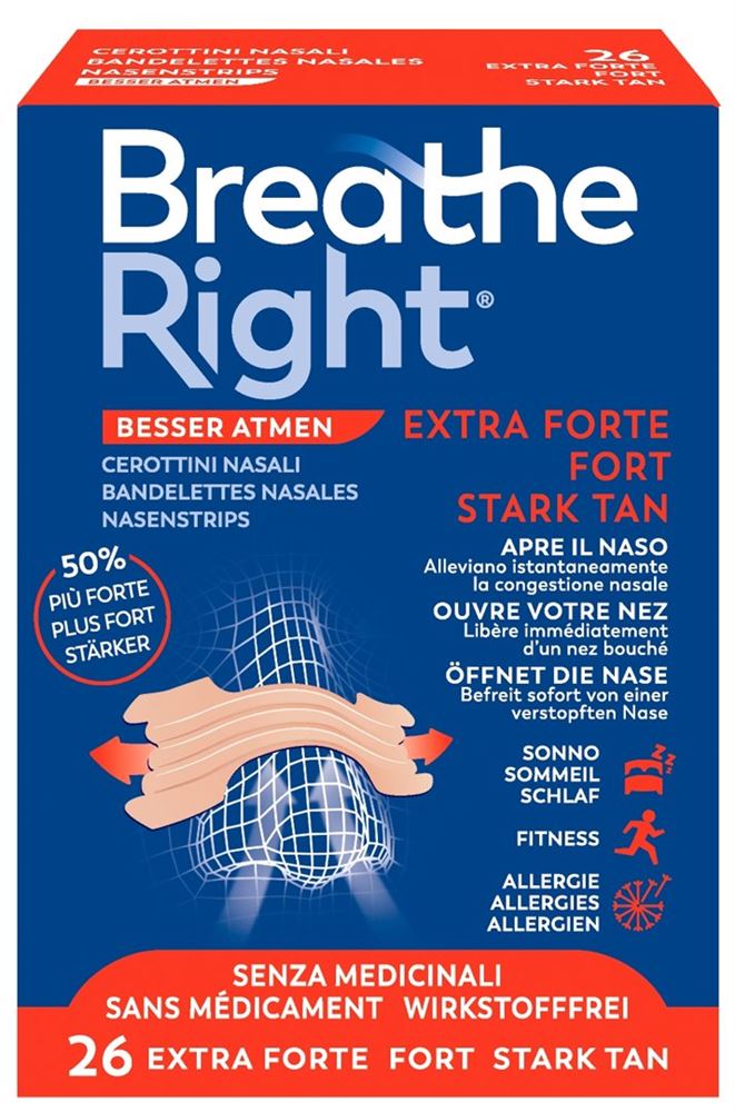 Breathe Right Nasenpflaster Extra Strenght TAN 26 Stk