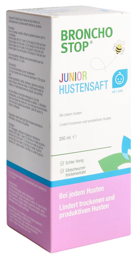 Bronchostop Junior sciroppo tosse flacone vetro 200 ml