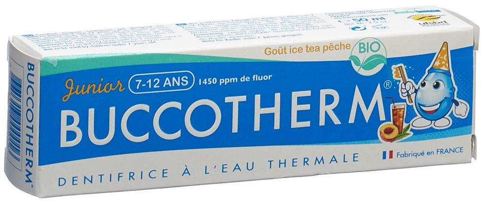 Image of Buccotherm Zahnpasta 7-12 Jahre Eistee-Pfirsich BIO (mit Fluor) 50 ml