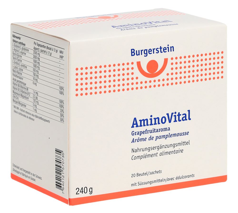 Burgerstein Aminovital pdr arôme de pamplemousse sach 20 pce