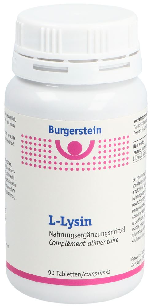 Burgerstein L-Lysin Tablette Dose 90 Stück | Nahrungsergänzungsmittel | Aminosäure | Vitamine & Prävention