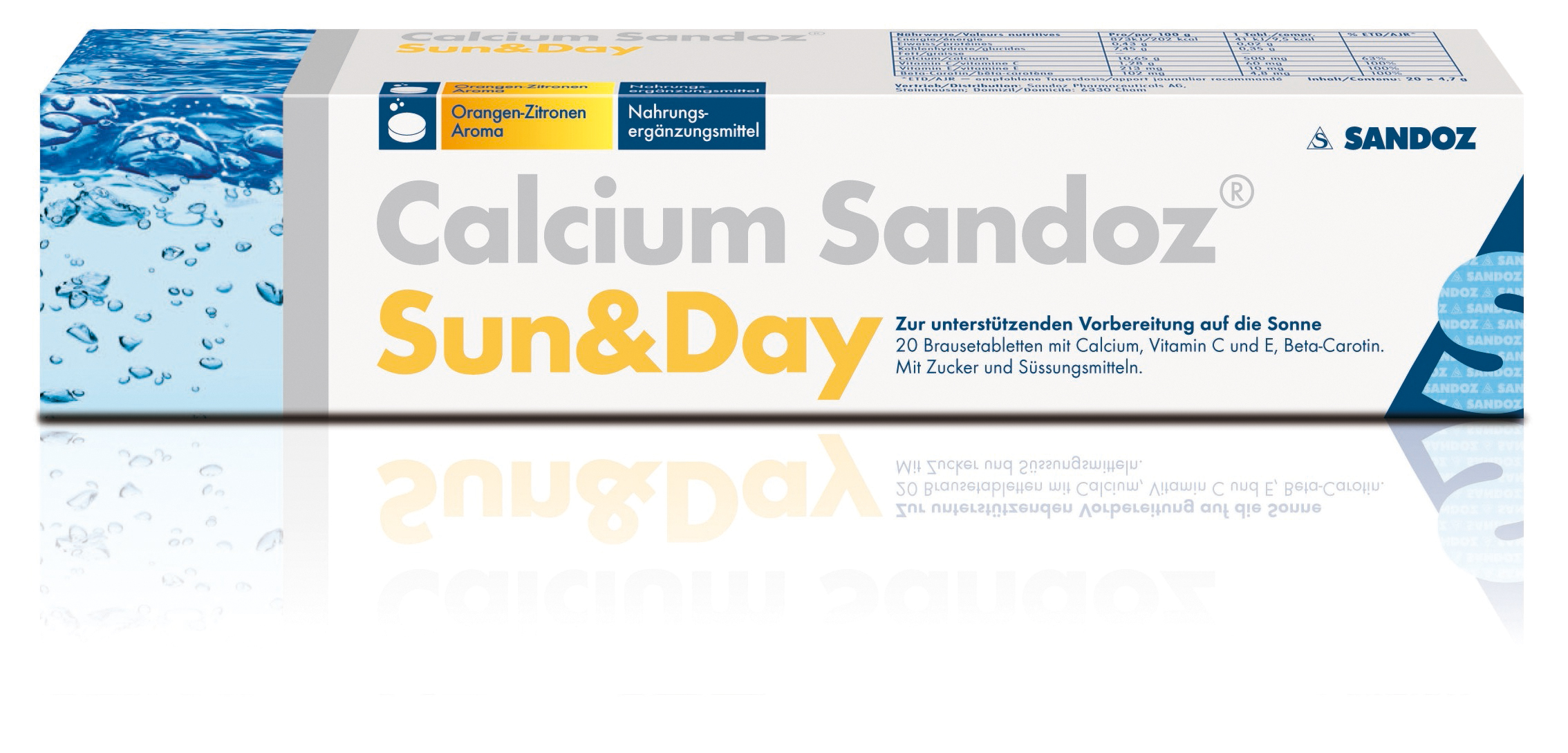 Calcium Sandoz Sun & Day compresse pellicolate scatola 20 pezzi