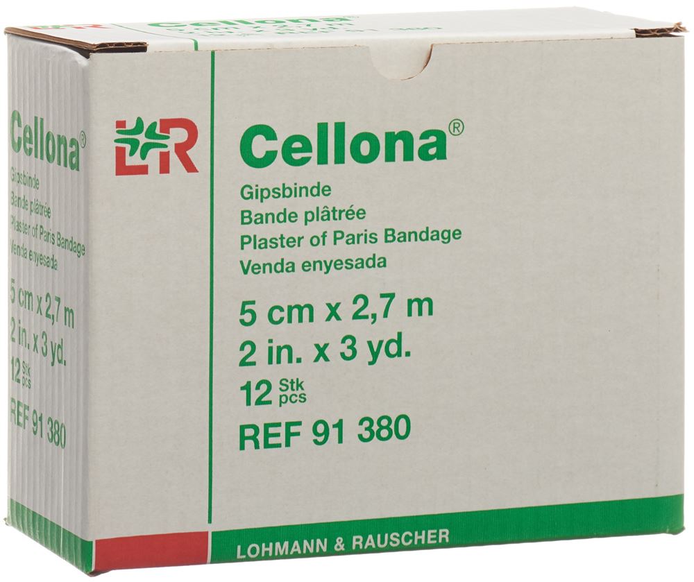 Cellona bende gessate 2.75mx5cm cremose 12 pezzi