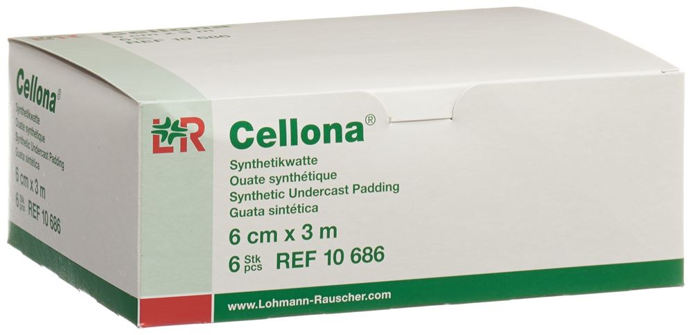 Image of Cellona Synthetikwatte 6cmx3m weiss Rolle 6 Stk