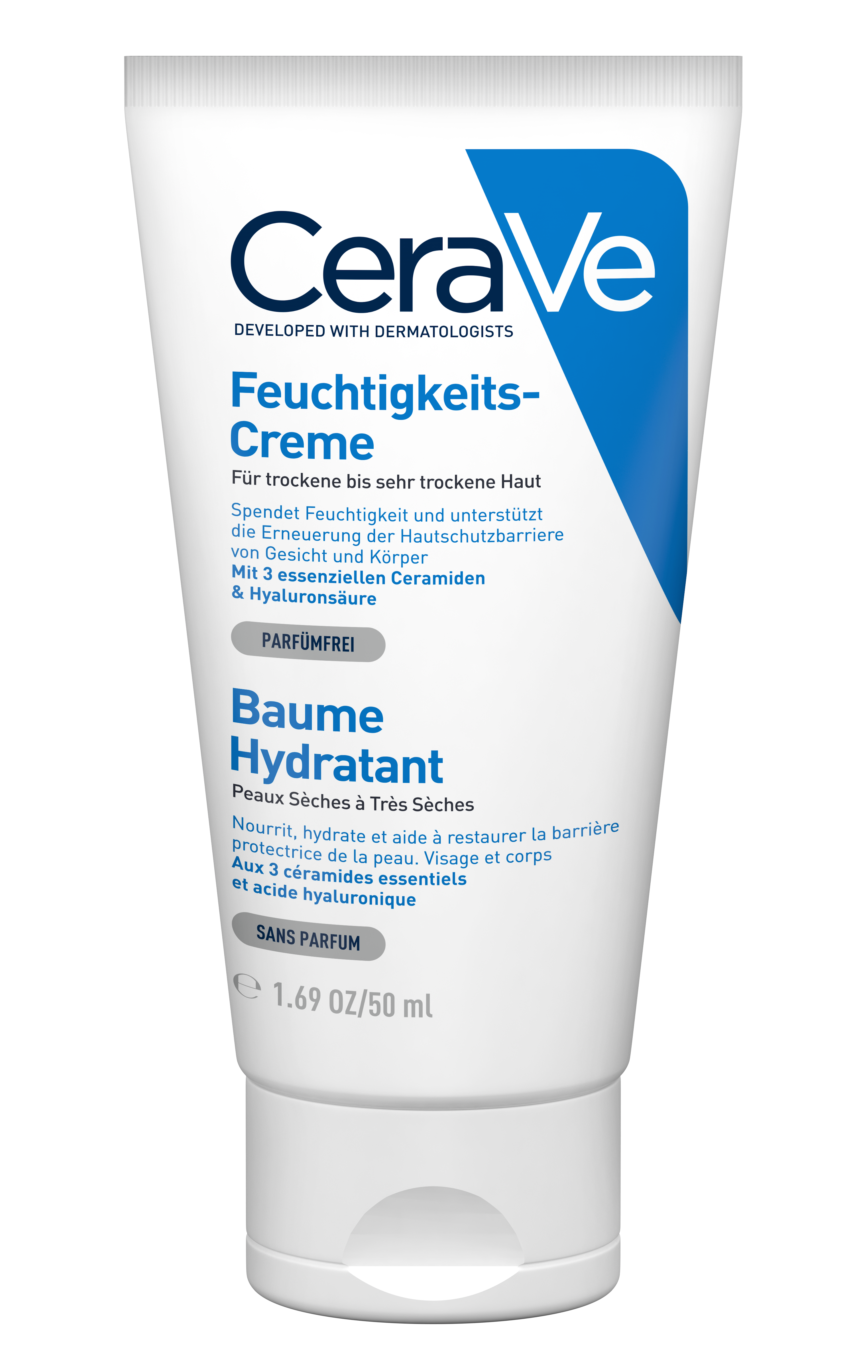 CeraVe Feuchtigkeitscreme Tb 50 ml | Gesichtspflege | Körperpflege & Schönheit | Parfümfrei | Ceramiden & Hyaluron | Trockene Haut