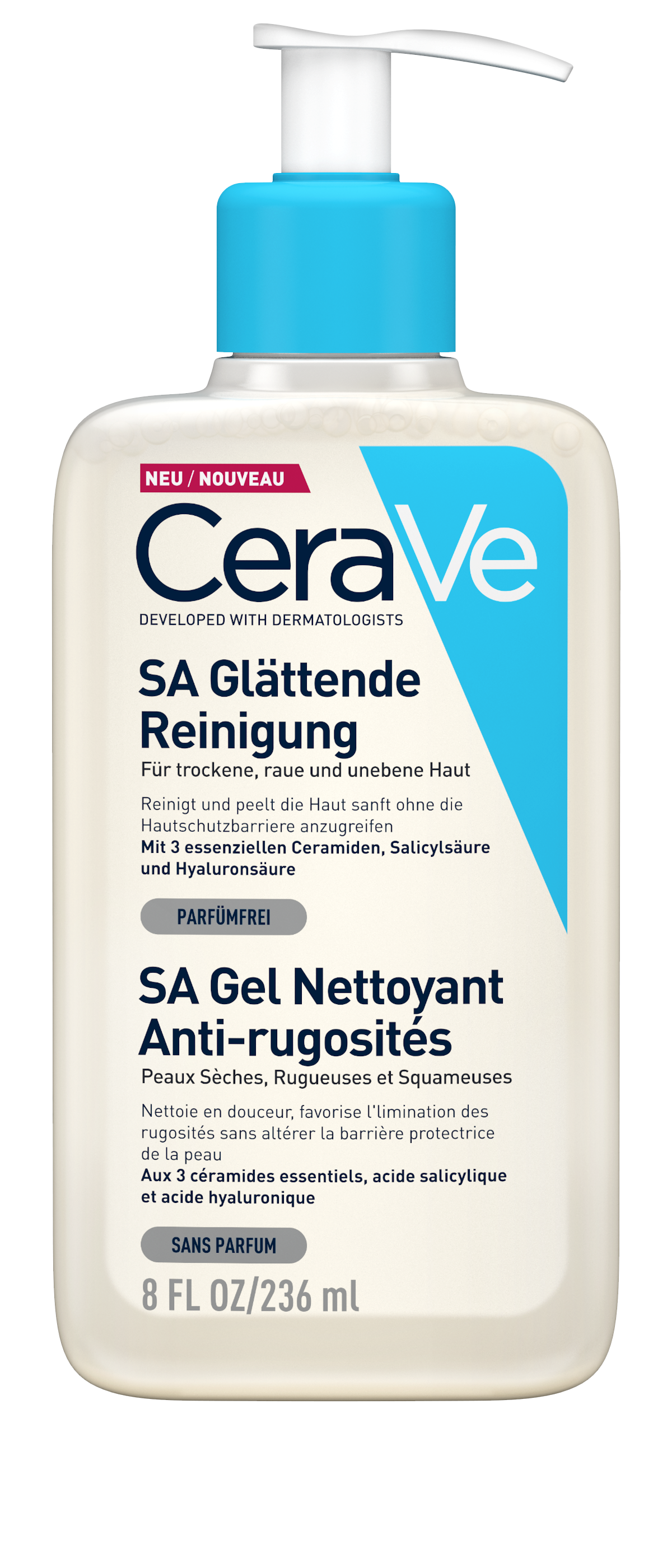 CeraVe SA glättende Reinigung Disp 236 ml | Gesichtspflege | Körperpflege & Schönheit | Parfümfrei | Ceramiden & Hyaluron | Trockene Haut
