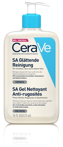 CeraVe SA glättende Reinigung Disp 473 ml | Gesichtspflege | Körperpflege & Schönheit | Parfümfrei | Ceramiden & Hyaluron | Trockene Haut