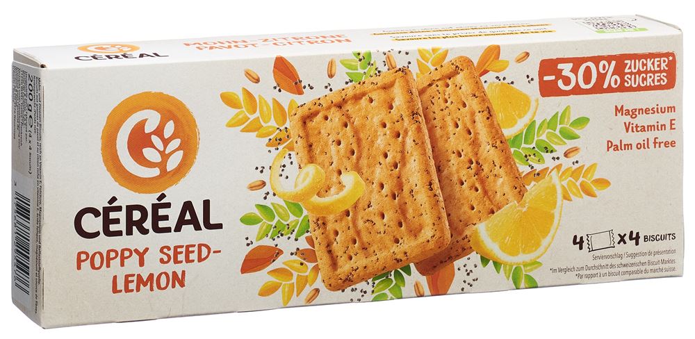 Céréal Biscuit Mohn Zitrone 4 x 50 g