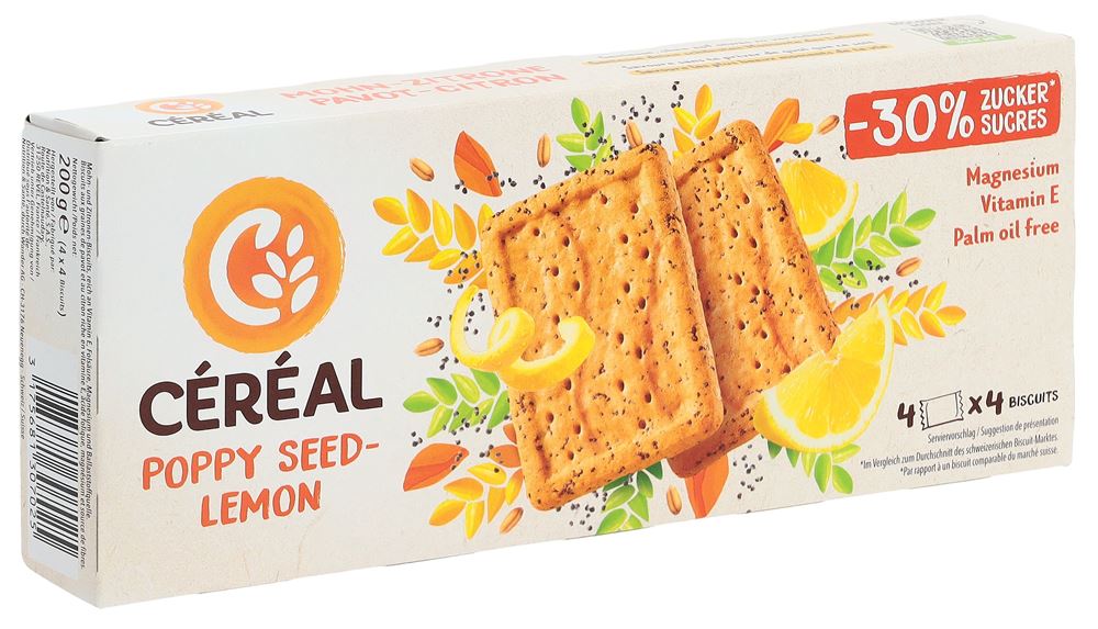 Céréal Biscuit Mohn Zitrone 4 x 50 g