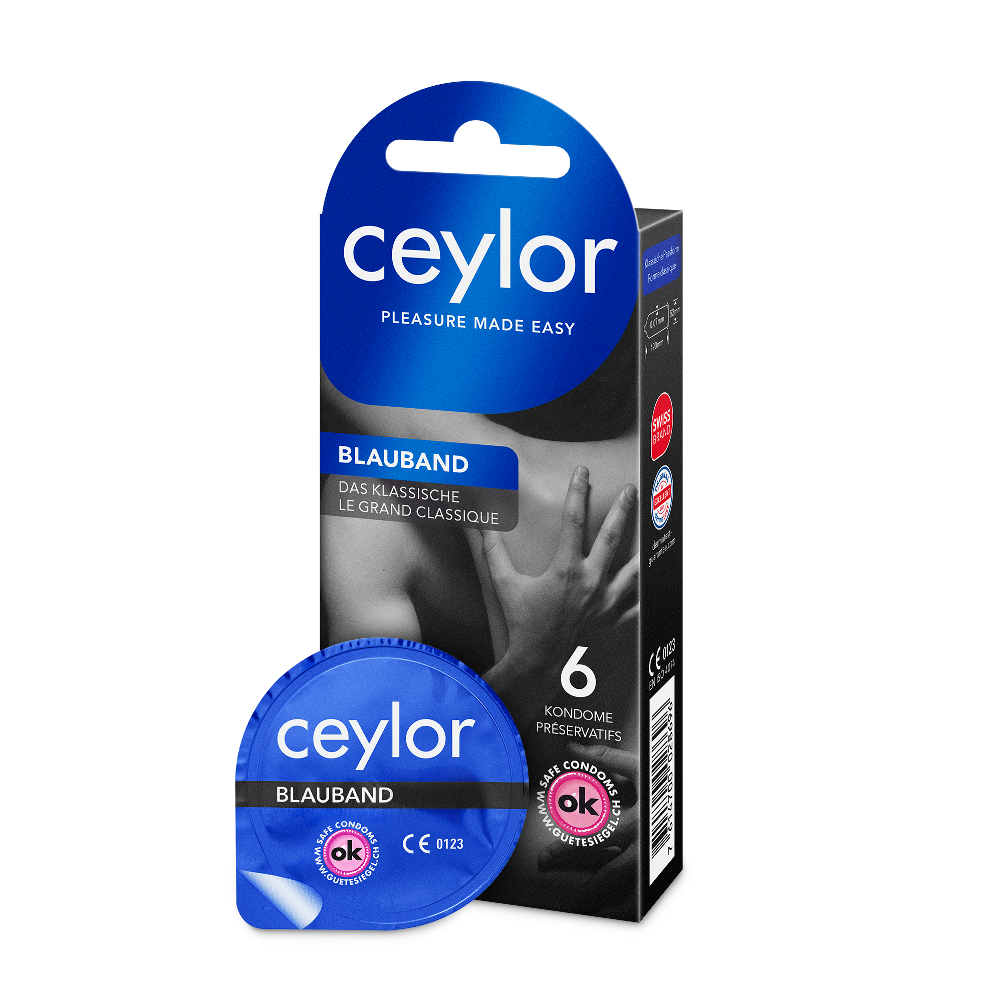 Ceylor Bande bleue preservativi con serbatoio 6 pezzi