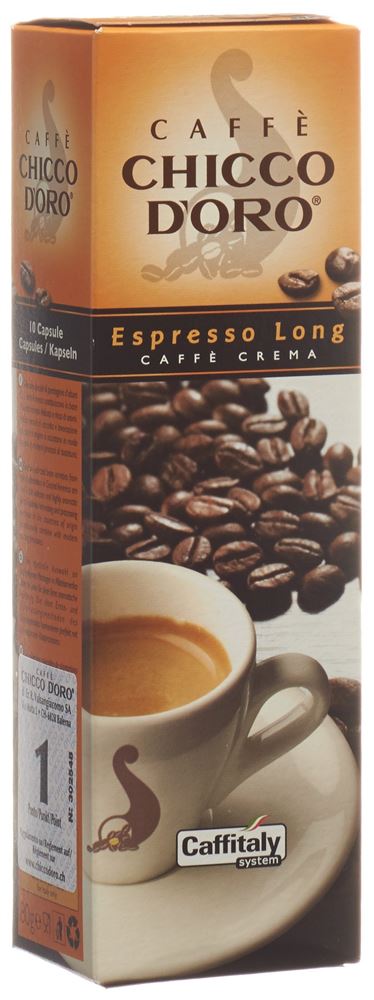 Capsule di caffè Espresso Lungo Caffè Crema Chicco d'Oro da 10 pezzi