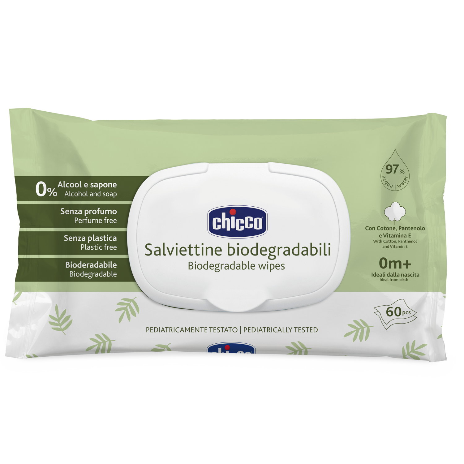 Image of Chicco Reinigungstücher Biodegradable mit Flip Cover 0m+ Btl 60 Stk