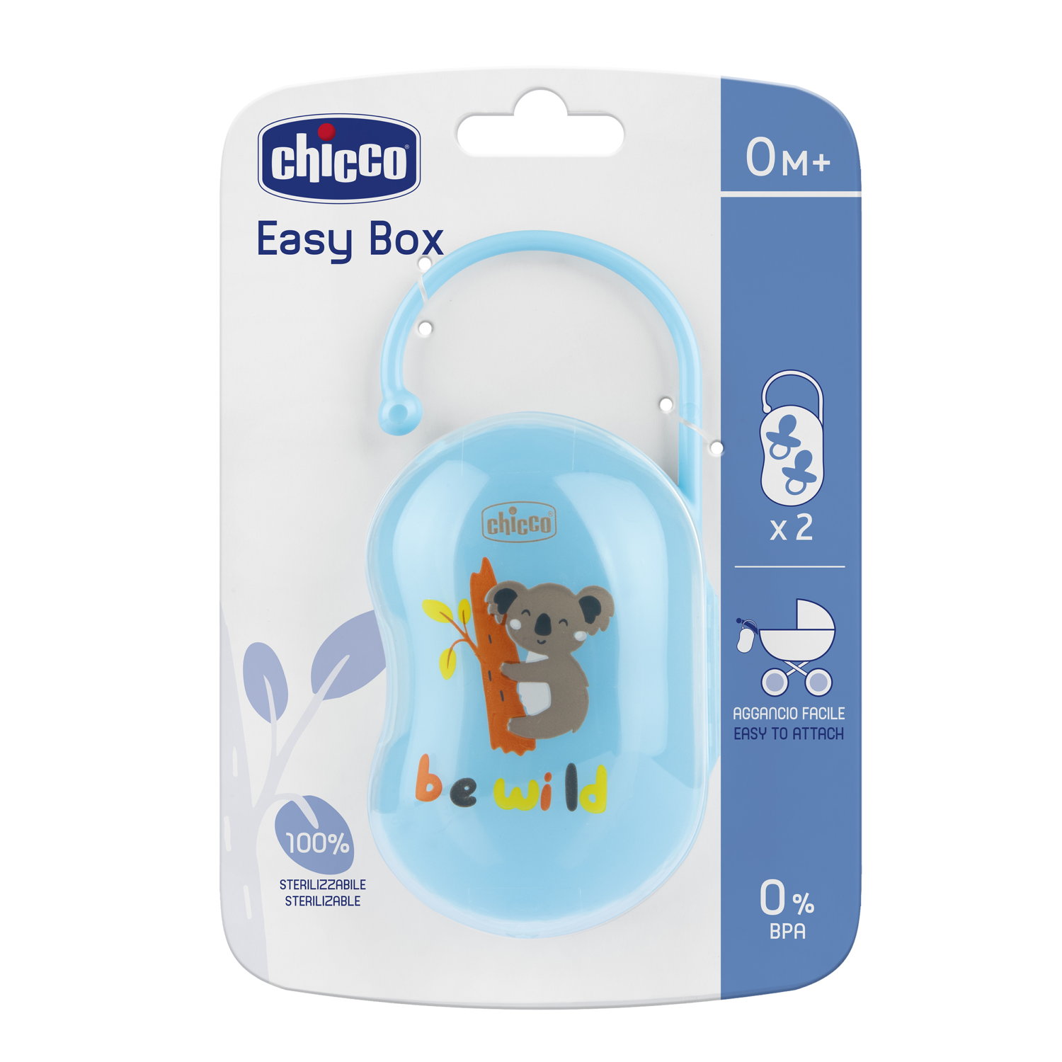 Image of Chicco Schnuller-Box für 2 Schnuller Blue 0m+