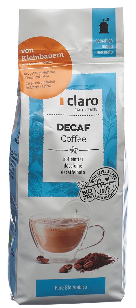 Claro décaffeinato café moulu bio sach 250 g