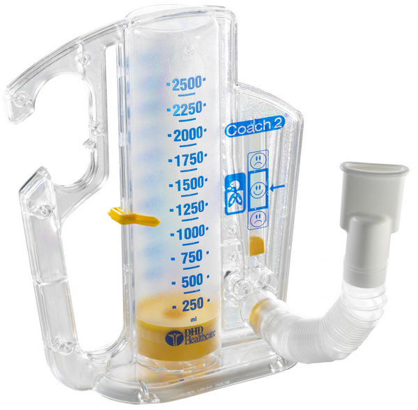 Coach 2 spiromètre incitatif pour adultes 2500ml avec valve anti-retour avec valve