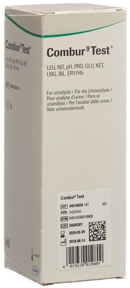 Combur 9 Test Streifen 50 Stück | Urinteststreifen | Diagnose von Harnwegsinfektionen, Nieren- und Lebererkrankungen sowie Diabetes