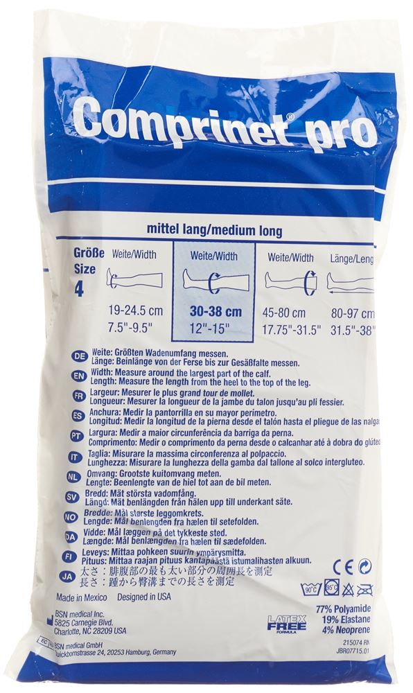 Image of Comprinet Pro Thrombo A-G Gr6 lang weiss 1 Paar