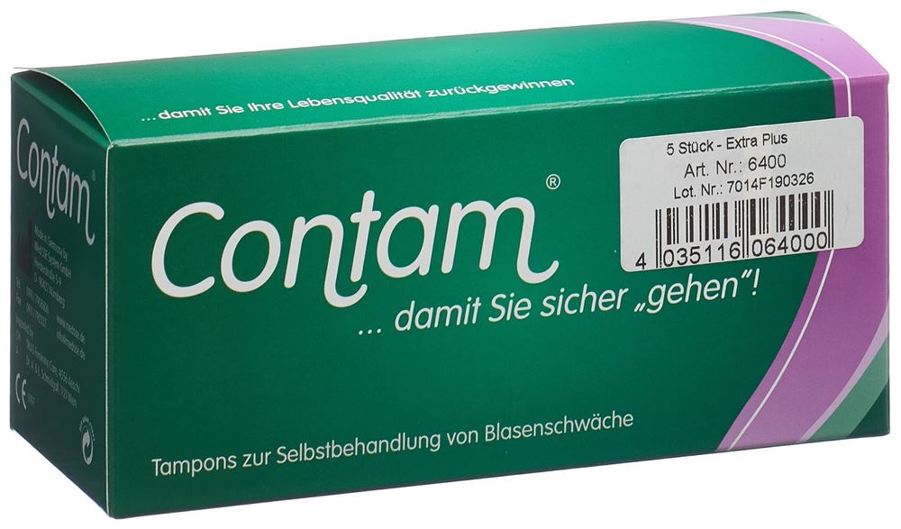 Image of Contam Vaginaltampon 40mm Extra Plus Spezialgrösse 5 Stk