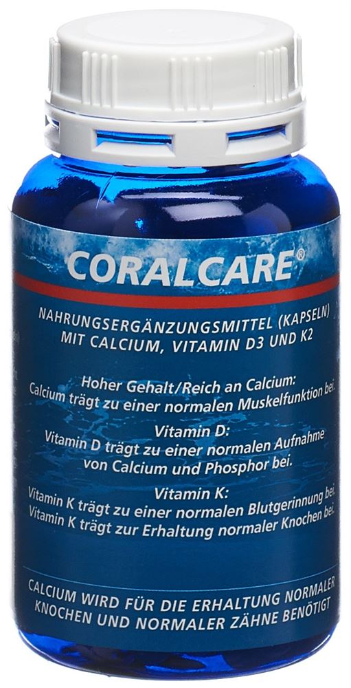 Coralcare Calcium Kaps 750 mg Vitamin D3 + K2 Ds 120 Stk