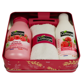 Cottage coffret lait crème de framboise