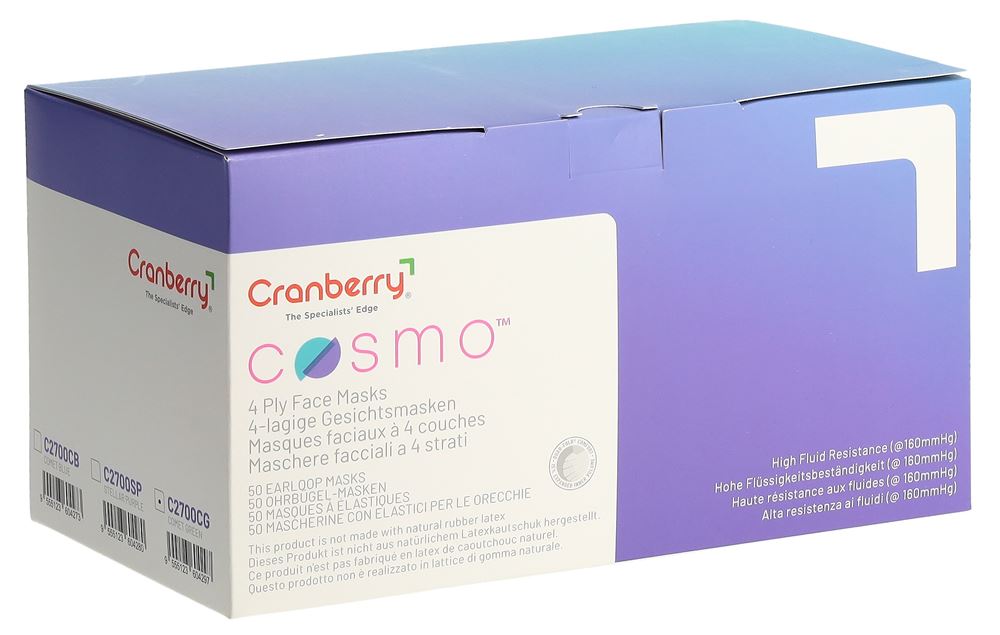 Image of Cranberry Cosmo Gesichtsmaske 4-lagig Cb2700Gg 50 Stk