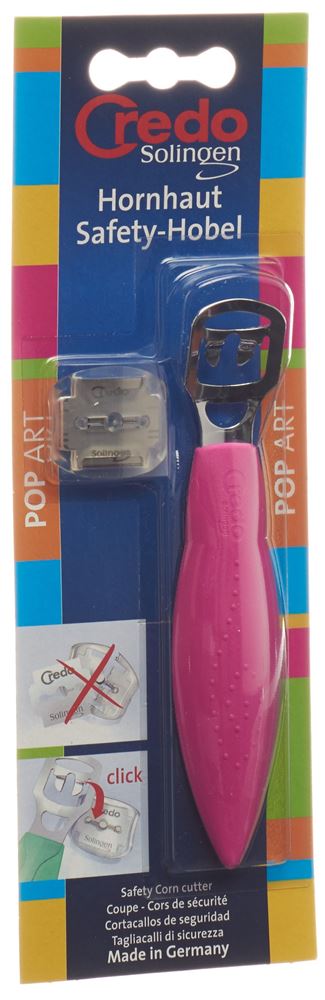 Image of Credo Hornhaut Safety Hobel mit Clip Blister Pop Art