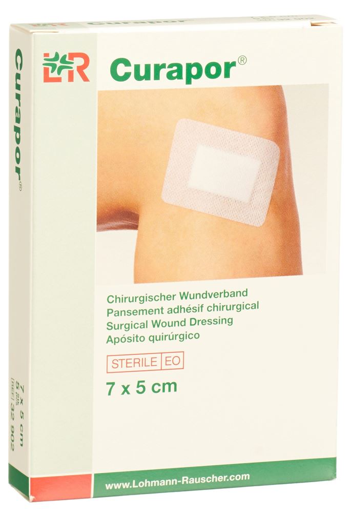 Curapor pansement adhésif chirurgical 7x5cm stérile 5 pce