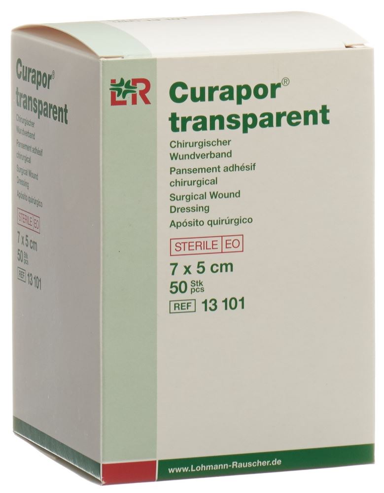 Curapor pansement adhésif 7x5cm transparent sach 50 pce