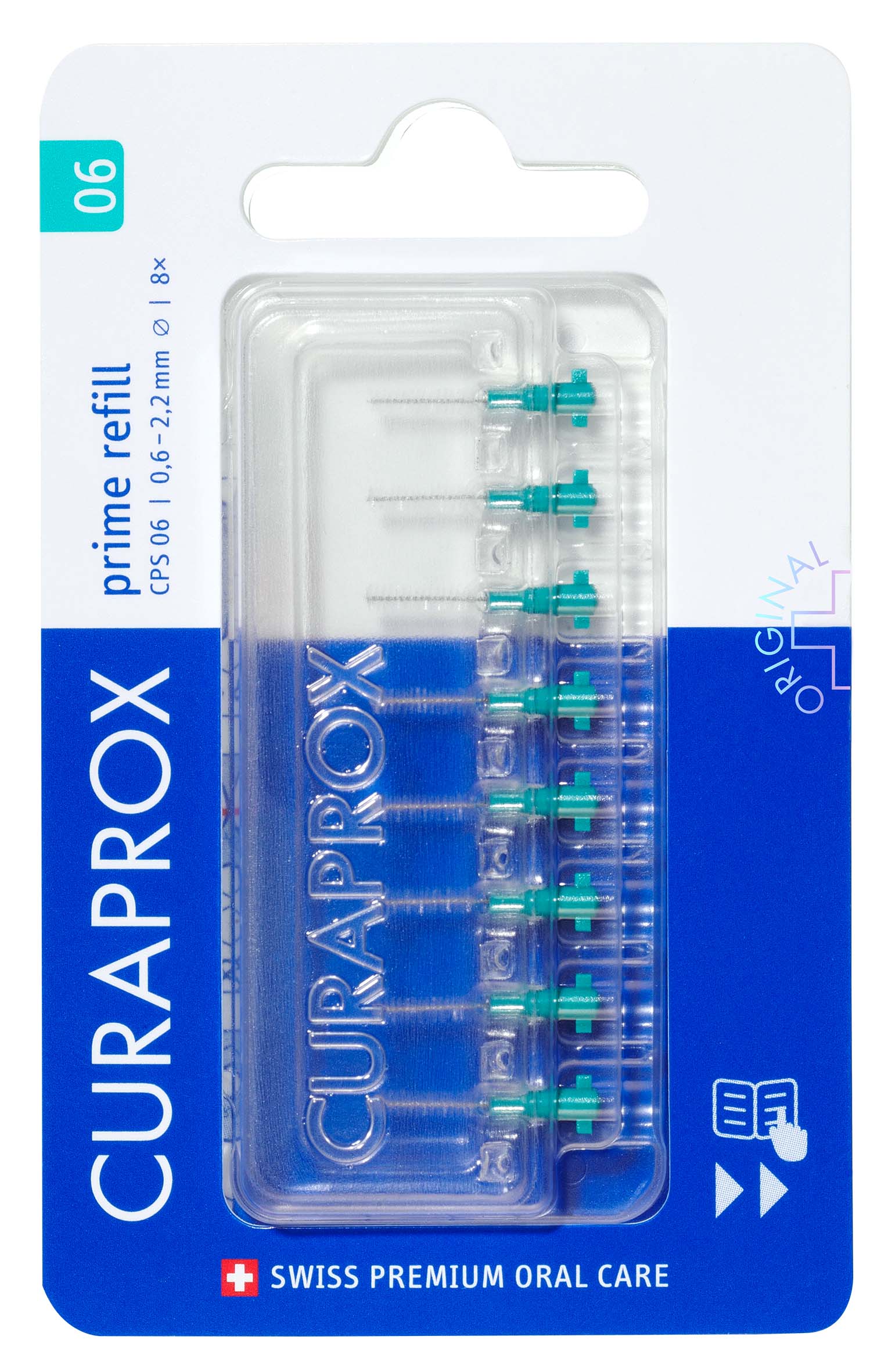 Image of Curaprox CPS 06 prime refill Interdentalbürste türkis 8 Stk