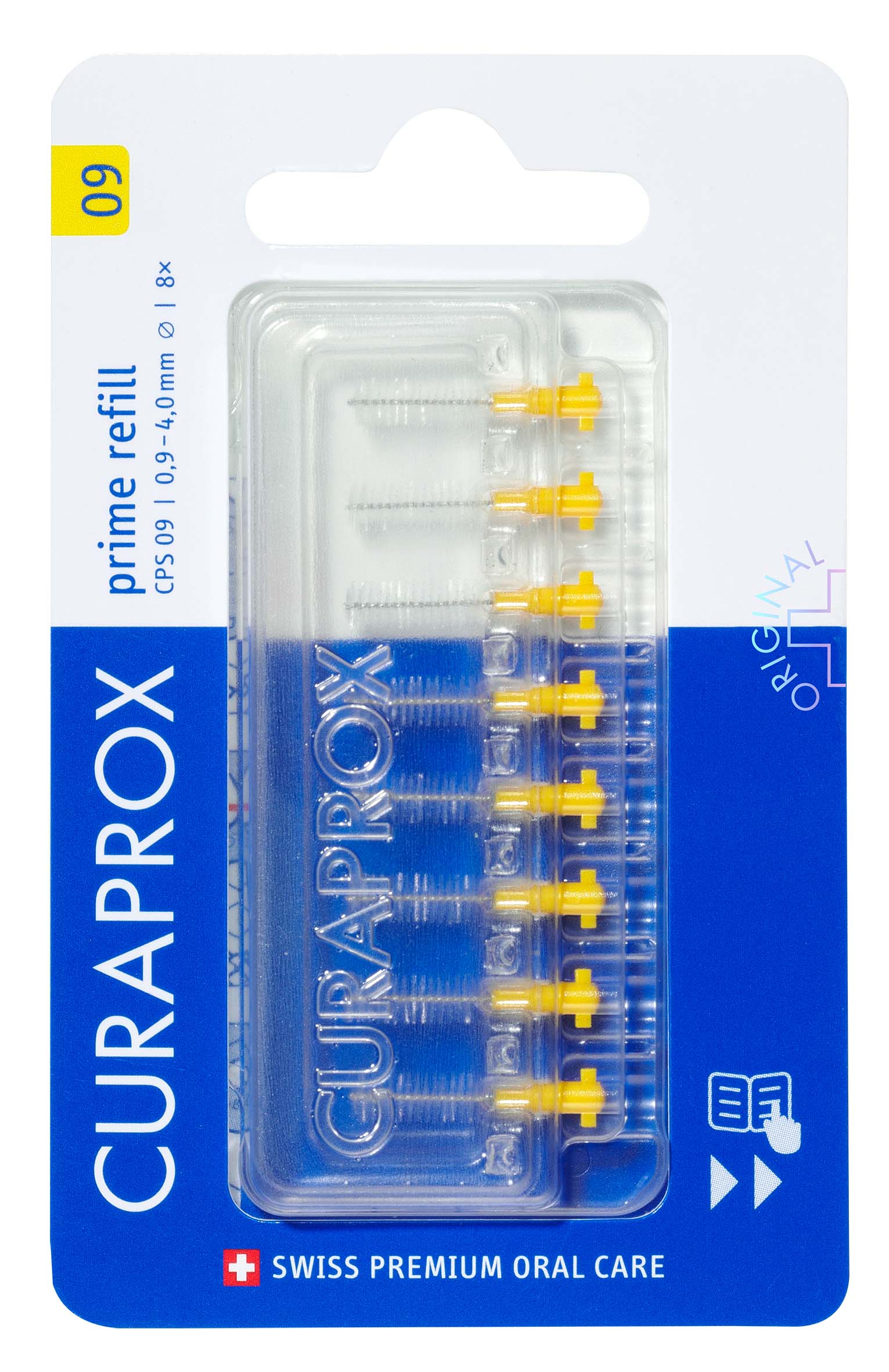 Image of Curaprox CPS 09 prime refill Interdentalbürste gelb 8 Stk