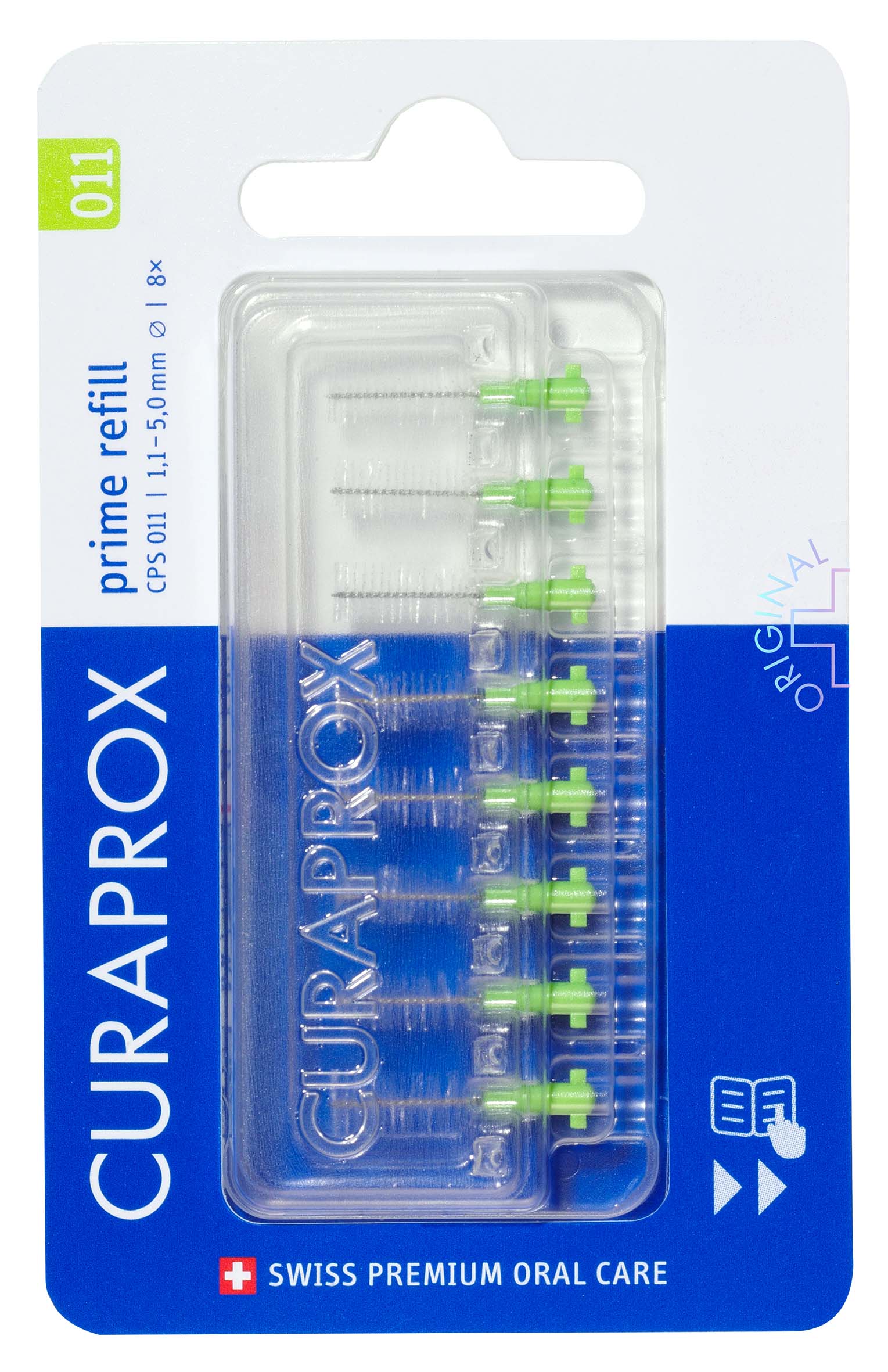 Image of Curaprox CPS 11 prime refill Interdentalbürste lindengrün 8 Stk