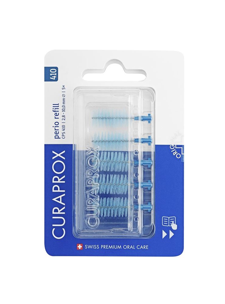 Image of Curaprox CPS 410 Perio Interdentalbürsten refill deep sky blue 5 Stk