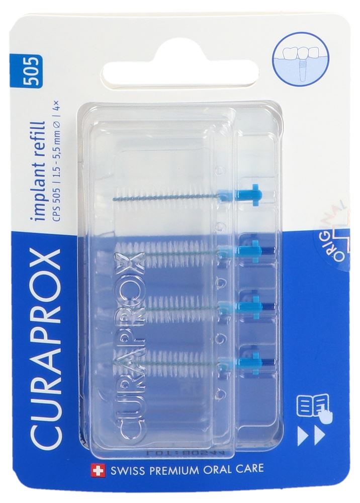Image of Curaprox CPS 505 Implant refill 4x blau